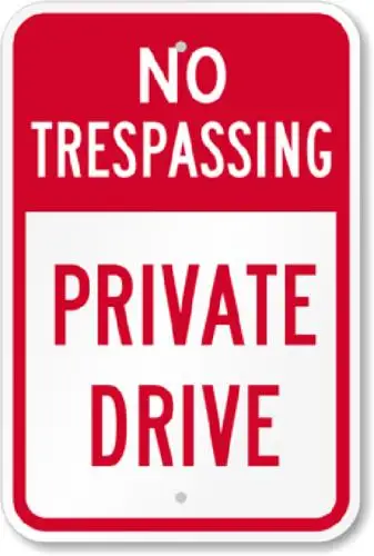 Señal de Prohibido el Paso para Vehículos No Autorizados, Resistente a la Intemperie, de Aluminio, 8x12, de Aluminio