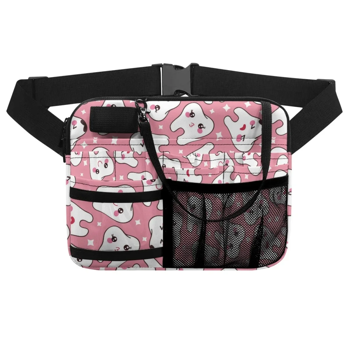 Waist Pouch Female Anime Teeth Print Practical Dentist Nursing Storage Hip Bag Adjustable Waist Strap Belt Bags Riñonera Mujer