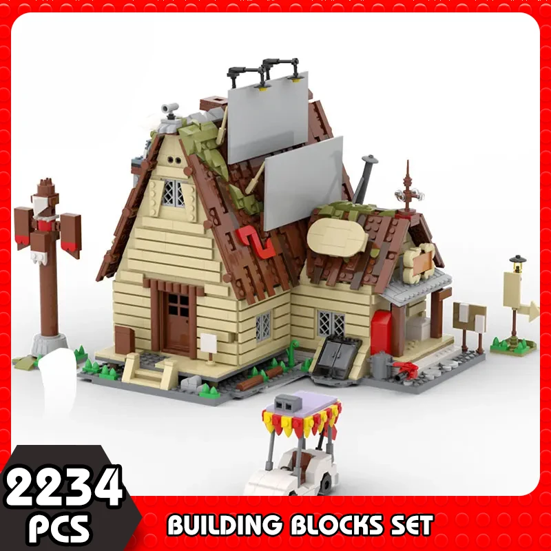 

MOC City Mystery Shack House Absurded Town Model Building Blocks Street View Room Car Street Light Idea Set Bricks Toy Xmas Gift