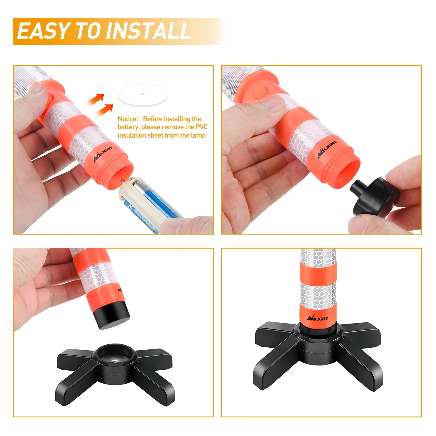 Nilight LED Emergency Roadside Kit for Car,Magnetic Base, Detachable Stand, Solid Storage Case,Use for Car Truck Beacon Safety Strobe Light Warning Alert-2 Pack