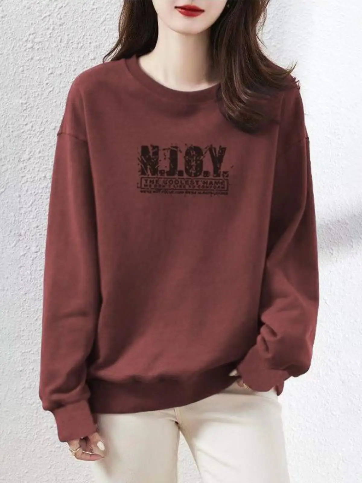 loose-korean-style-round-neck-sweatshirt-women's-autumn-winter-new-long-sleeve-hoodie-casual-all-match-top-plus-size-two-piec