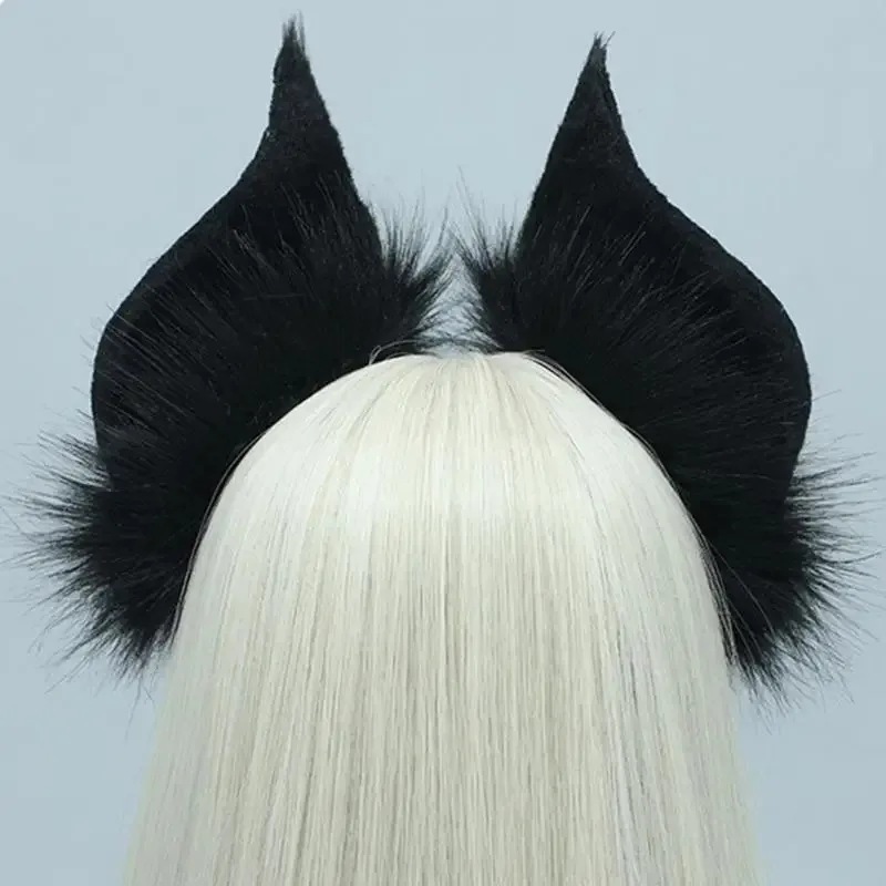 Cats Bat Fauxs Furs Ears Headbands Halloween Fancy Dress Cosplays Costume Handmade Animal Furry Ears Hair Hoop Women 2025