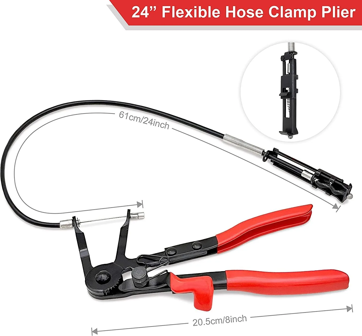 Radiator Hose Clamp Pliers Tool - Clamp Tight Wire Tool with 24 Inches Cable - Hose Clamp Removal Tool and Ring Clamp Pliers