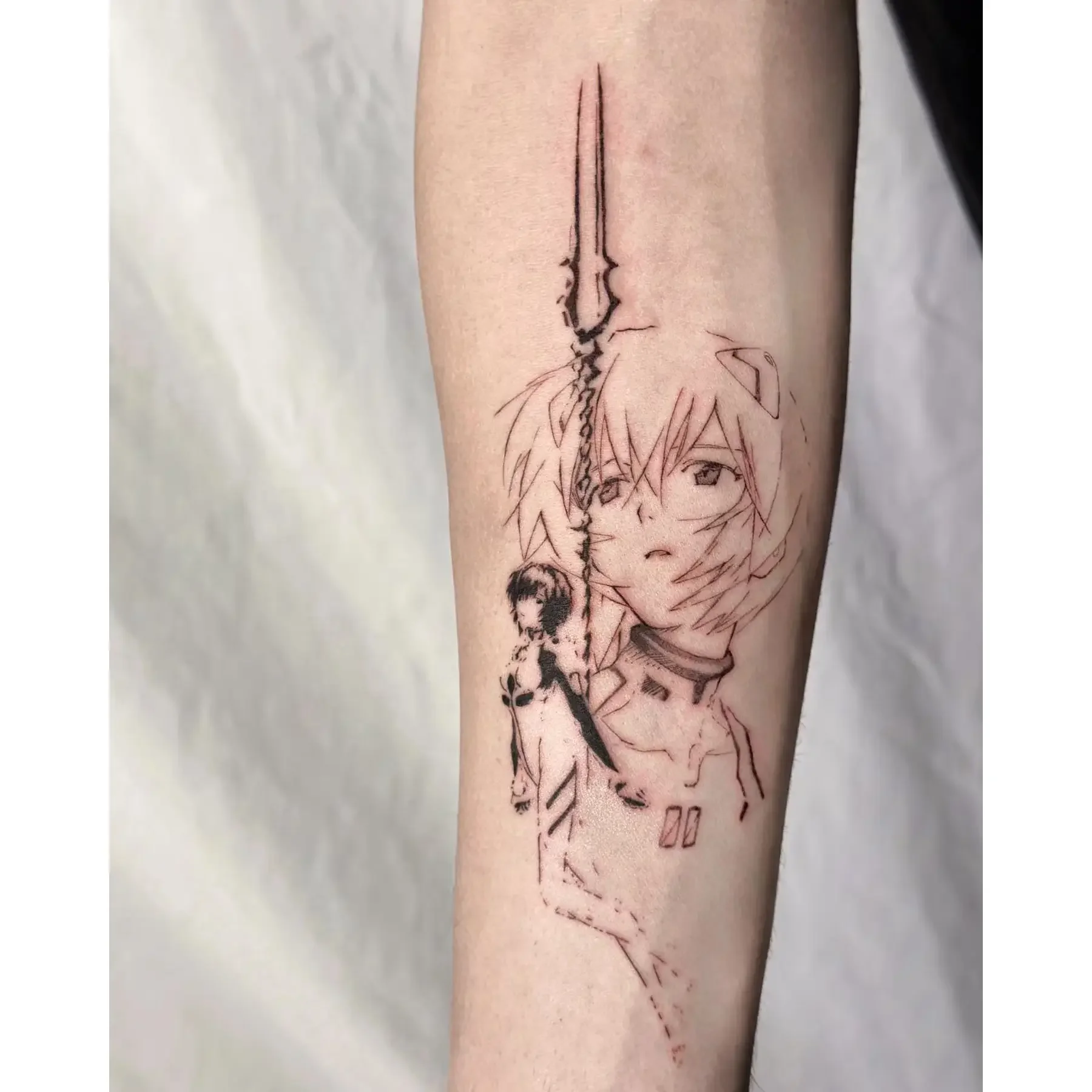 EVA Ayanami Rei Herbal Temporary Tattoo Stickers Realistic Anime Tattoo Decals from Neon Genesis Evangelion Fan Merchandise - view 3
