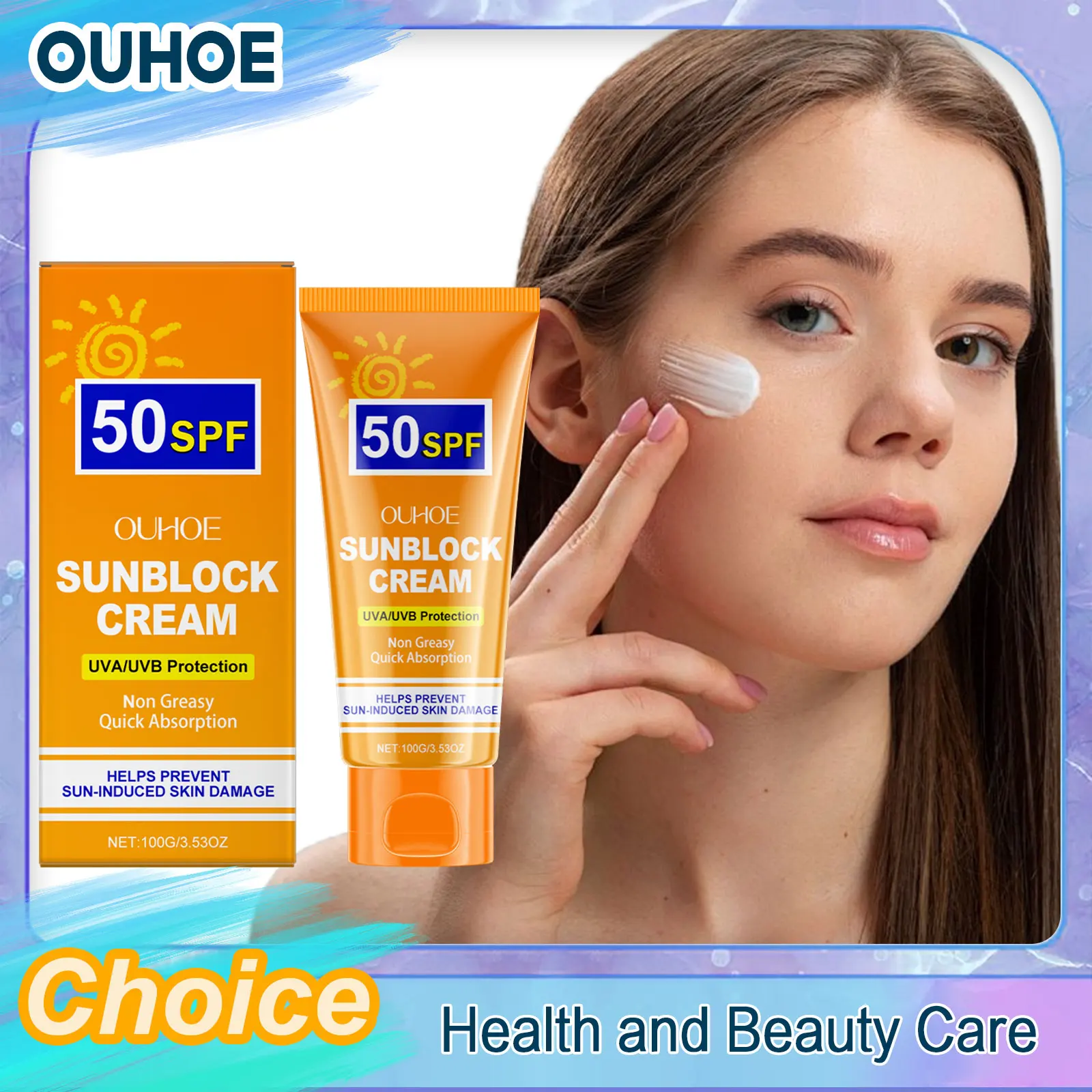 SPF50 Sunscreen Cream Sunblock Long Lsating Moisturizing Whitening Oil-Control Waterproof Skin Protector Solar Isolation Lotion