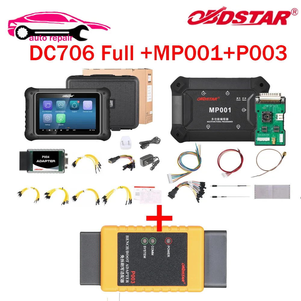 2024 OBDSTAR DC706 ECU Tool Full Configuration for ECM /TCM/ BODY/Clone by OBD or BENCH for Car and Motorcycle with MP001 p003