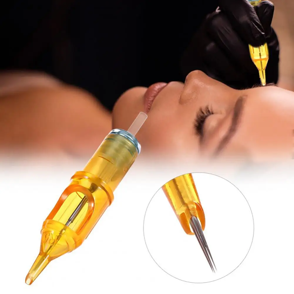 Tattoo Pen Yellow Dragonfly Tattoo Cartridge Pen Safer Accessories for Tattoo Machine with Integrated Needle Safer Tattoo Pen