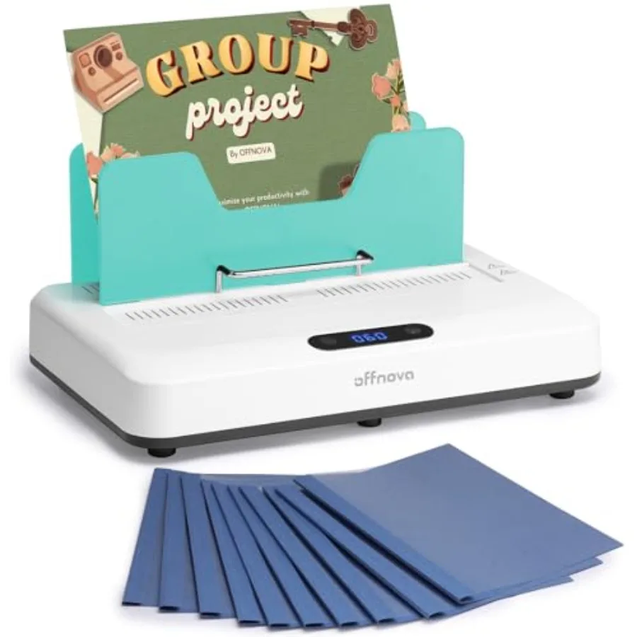 

Thermal Binding Machine 500 Sheets Capacity No Preheat Air Cooling Book Binder Machine with 10 Binding Covers for A4/A5/Letter