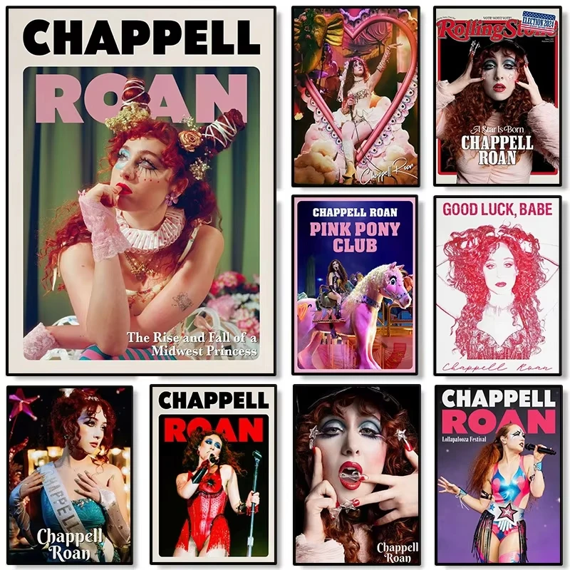 Póster de cantante Chappell Roan, álbum de música de la ascensión y la caída de una princesa del Medio Oeste, pintura en lienzo, arte de pared, decoración del hogar para sala de estar