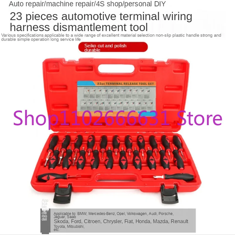 

23pcs Car Terminal Wiring Harness Disconnect Tool Remover Line Disassembly Wiring Harness Plug Unlock Tool Needle Ejector