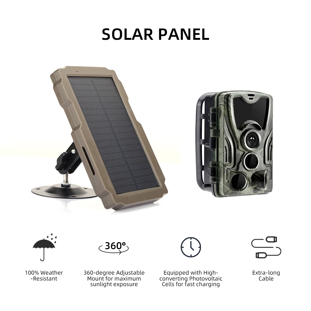 2500mAh Solar Panel Charger for Suntek Trail Hunting Camera 6V 12V US EU Plug Outdoor Power Supply Fit All Suntek Cameras