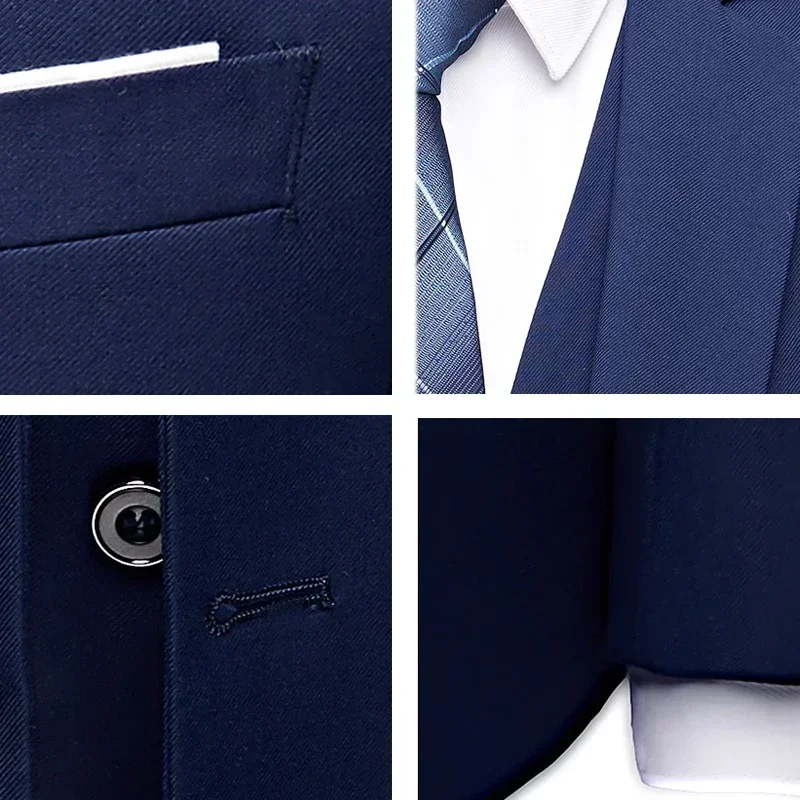 Wedding Suit For Men Set Elegant Blazers Groom\'s Formal 3 Pieces Full Jackets Vest Pants Business Coats 2024