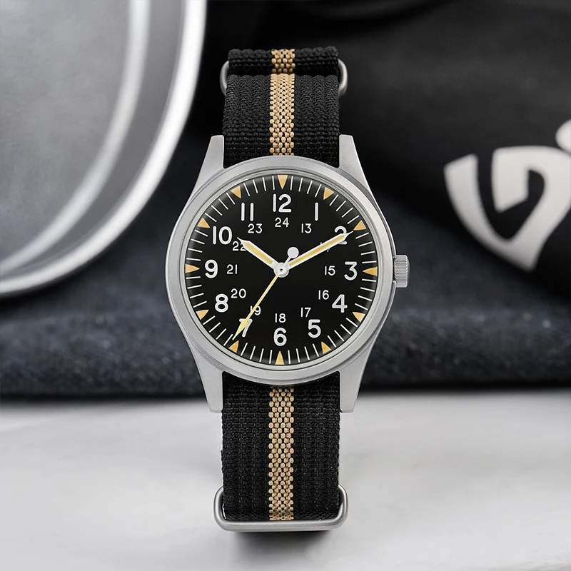 Militado ML07 Vintage Quartz Watch VH31 Movement Watches Domed Bubble K1 Crystal Glass Super Luminous 100m Waterproof Watches