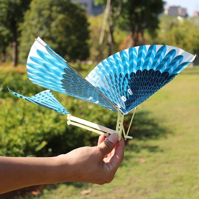 DIY Handmade Rubber Band Power Bionic Air Plane Ornithopter Birds Models Science Kite Toys for Children Adults Assembly Gift