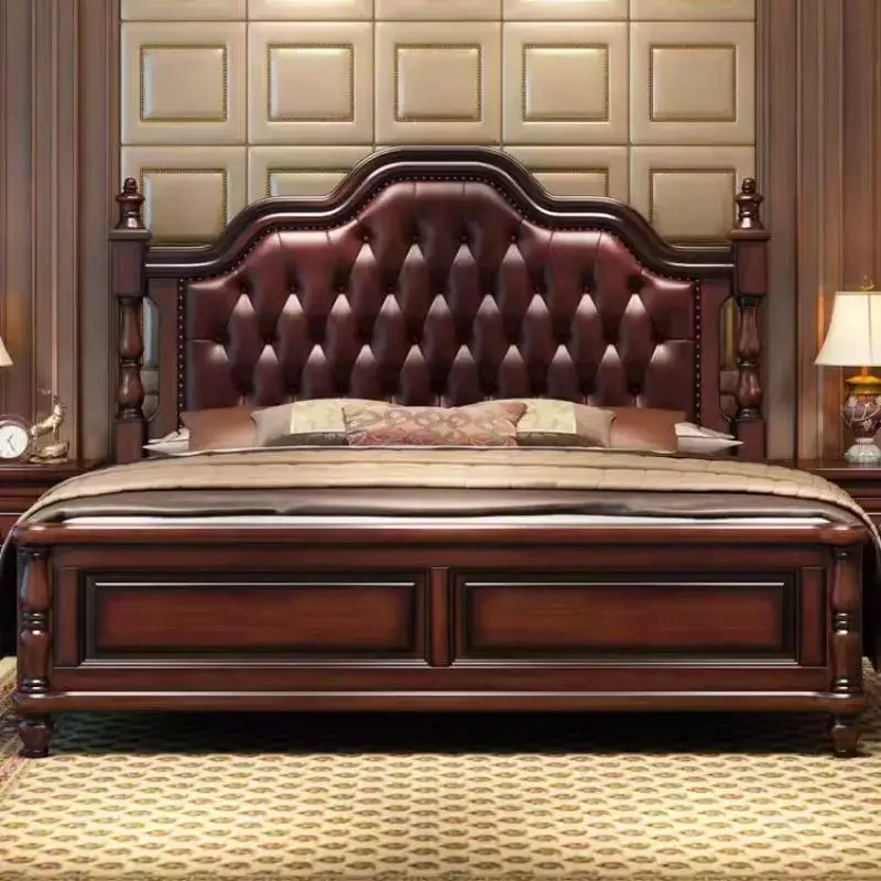 

European Style Drawers Bed Storage Headboard Luxury Bedroom Frame Beds Bases Headboards Wood Camas De Dormitorio Furniture