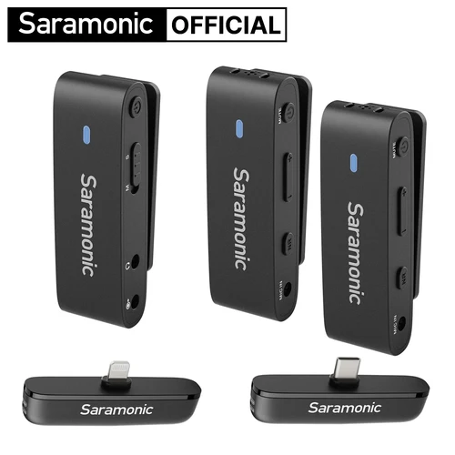 Imagen 1 del producto Micrófono Lavalier inalámbrico Saramonic para iPhone, Android, cámaras DSLR, PC, portátil, grabación de Youtube, transmisión en vivo, Vlog Blink300