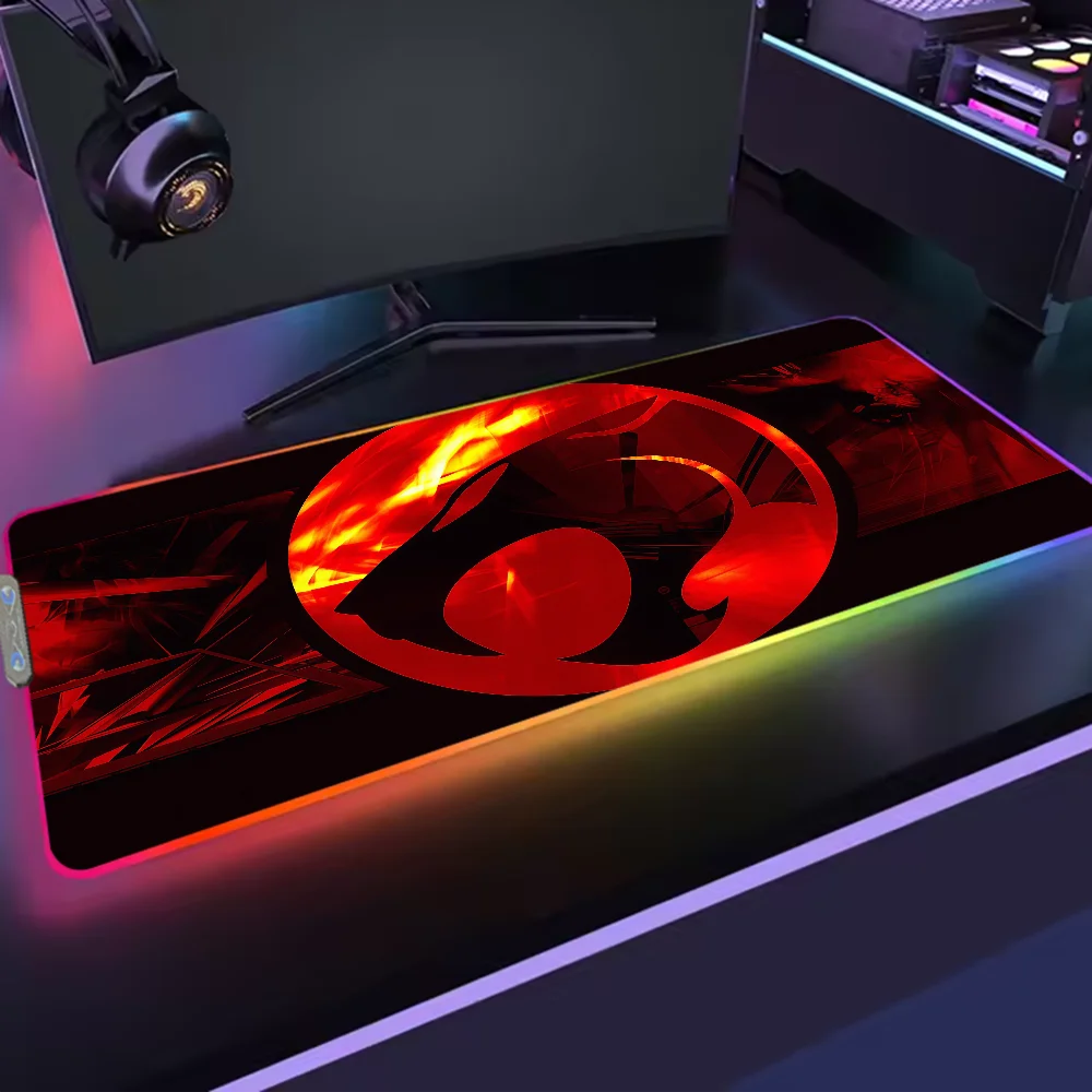 لوحة الماوس مكتب الكمبيوتر المنزل RGB مصباح ليد عدم الانزلاق مكتب حصيرة USB العلوم لعبة كبيرة ThunderCats المطاط قاعدة الخيال مقاوم للماء