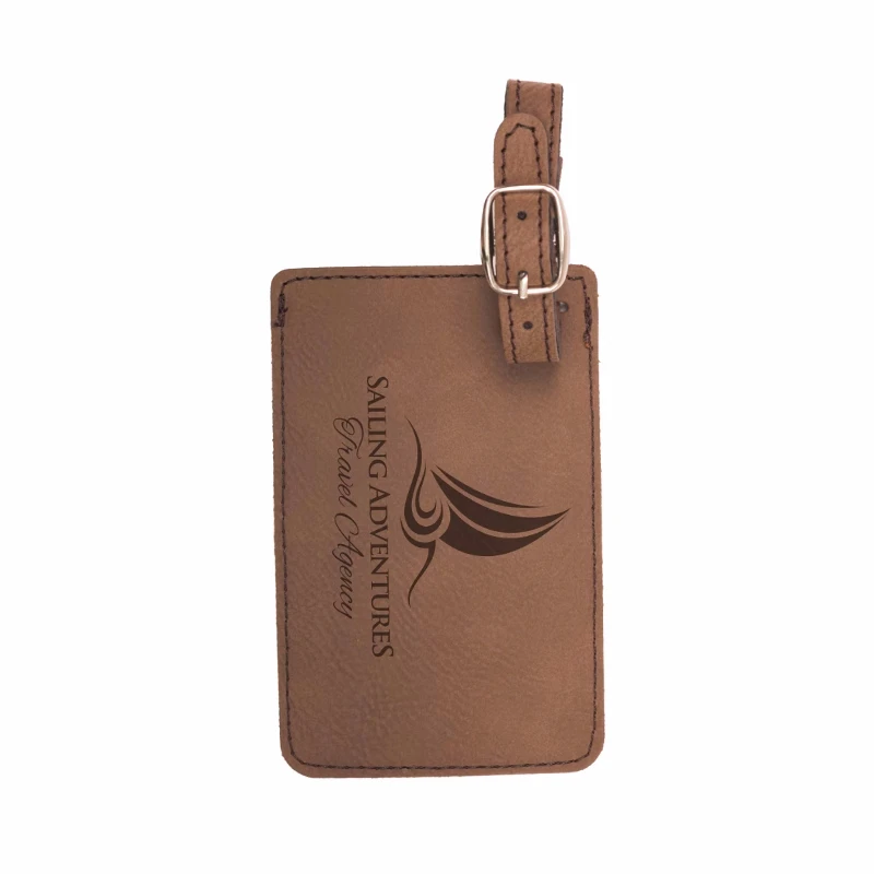 50pcs/lot Blank PU Leather Luggage  Information Tag For Laser Engraving Personality Customization DIY