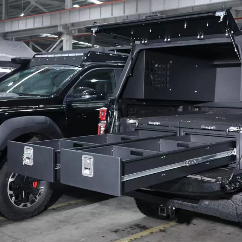Car Accessories Heavy Duty Hardshell Truck Bed Cover with Side Storage Weatherproof Off-Road for Frontier