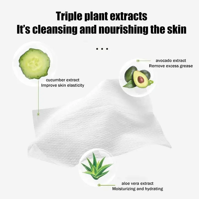 Avocado Scented Makeup Remover Wipes - Deep Cleansing Hypoallergenic Moisturizing Gentle Facial Travel-Friendly view 4