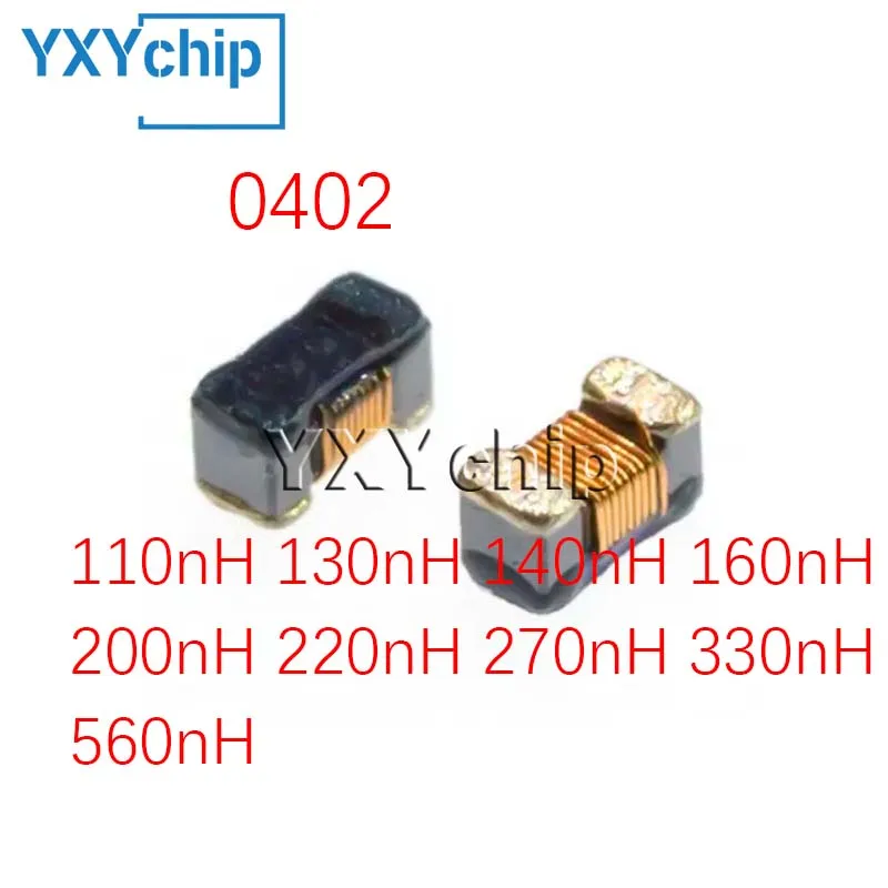 INDUCTOR SMD bobinado de 20 piezas, alta corriente, alta frecuencia, 0402, 110NH, 130NH, 140NH, 160NH, 200NH, 220NH, 270NH, 330NH, 560NH