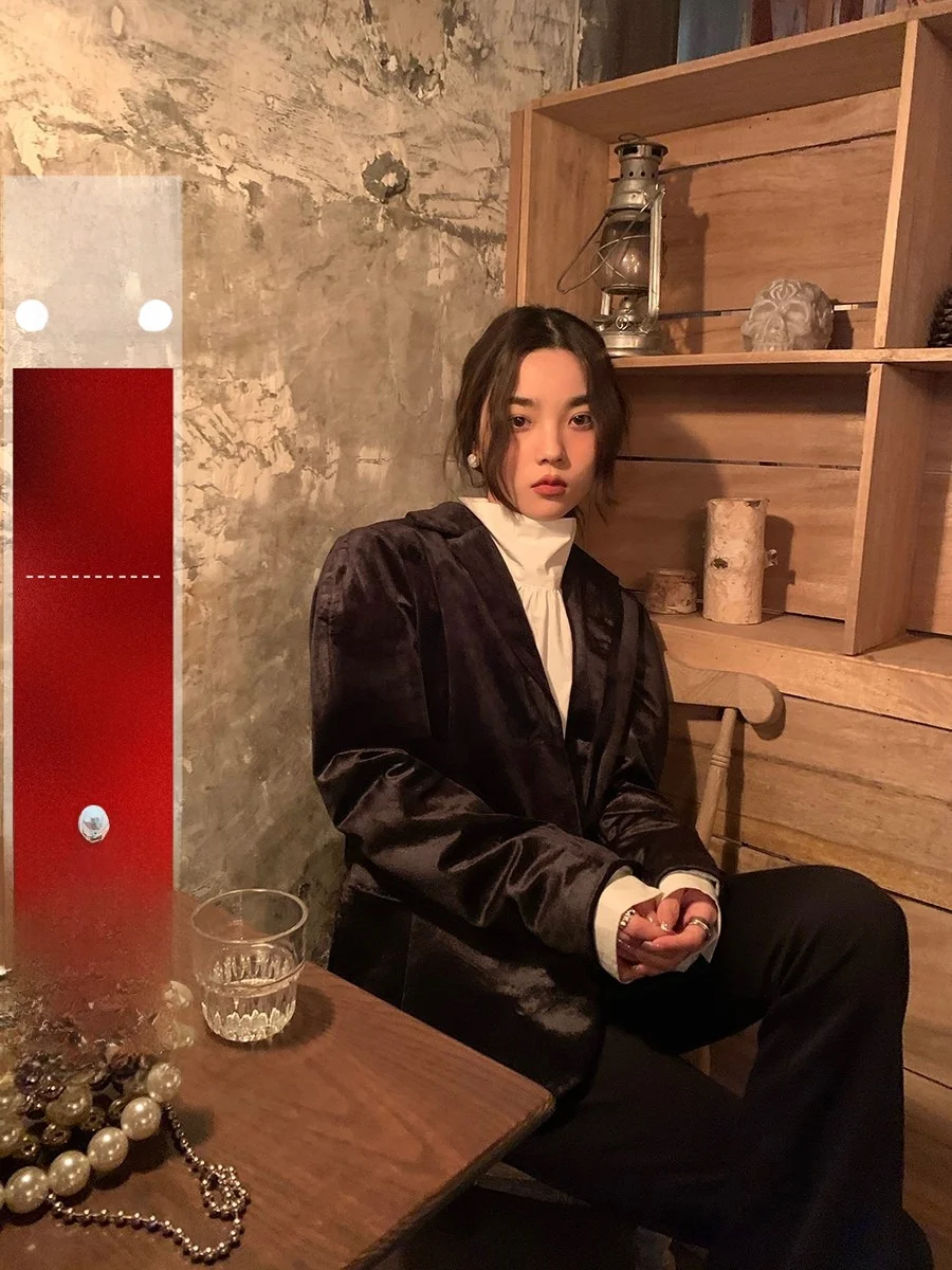 

Женский костюм Bla Velvet Jaet, весна 2024, новинка, длинный рукав, классический крой, застежка на одну пуговицу, модный женский костюм