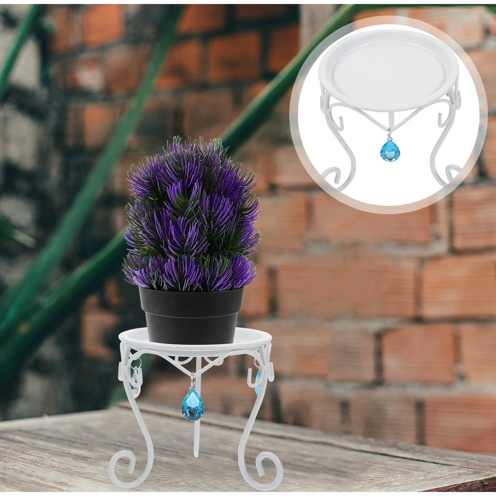 1 قطعة قاعدة الكرة الزخرفية الحديد كريستال الكرة حامل حامل النبات للاستخدام الداخلي في الهواء الطلق رف أحواض زهور معدنية حديقة حلية