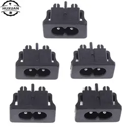 5pcs AC250V 2.5A 5pcs 2Pin IEC 320 C8 Screw Mount Inlet Plug Socket