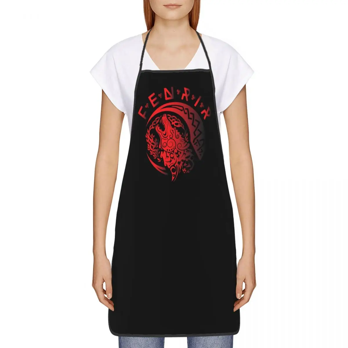 Vikings Fenrir Wolf Apron Men Women Unisex Adult Chef Kitchen Cooking Norse Mytholog Valhalla Odin Tablier Cuisine Baking