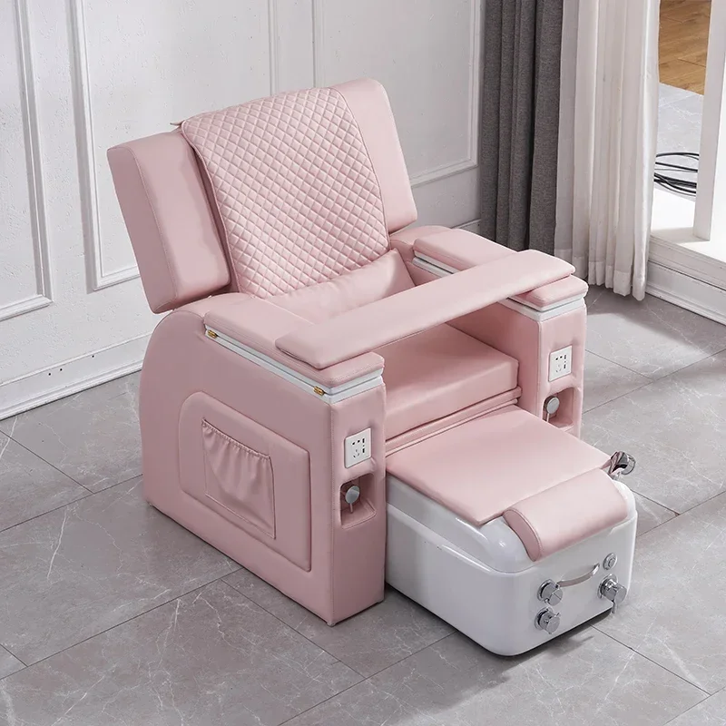 Light Emitting Diode Light Pink Salon Reclining Manicure Chair Luxury Foot Pedicure Spa Chair with Massage