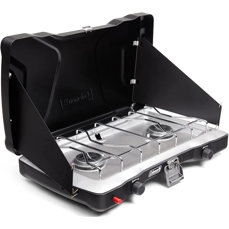 

Coleman Triton+ 2-Burner Propane Camping Stove, Push-Button Instant Ignition, Portable Camp Grill,Adjustable Burners,Wind Guards