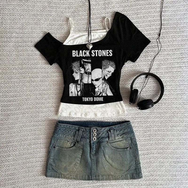 Y2k Nana Osaki Graphic T Shirts Casual Harajuku Streetwear Japanese Clothes Fashion Rock Punk Sleeveless Tanks & Camis Coquette image 2