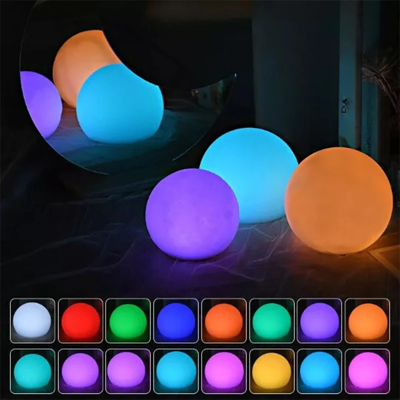 Home Decoration Props Remote Control Colorful Nightlight Led Luminous Ball Light