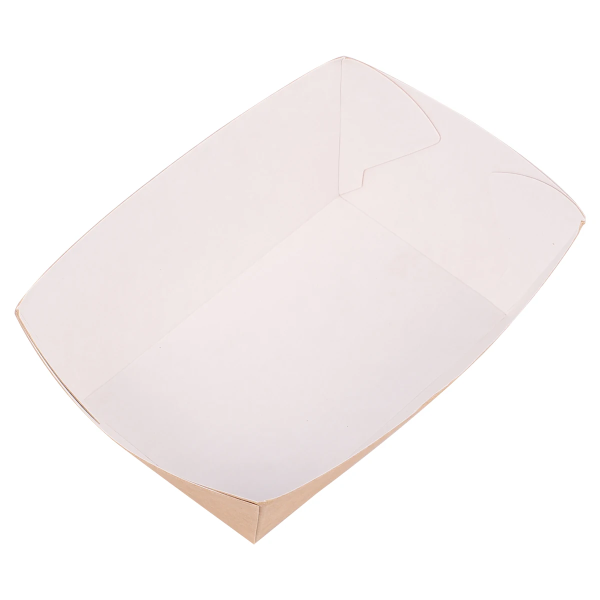 

100 Pcs Kraft Paper Shipping Box Disposable Puddle Food Trays Plates Cardboard Plastic Boxes Open Packing Serving