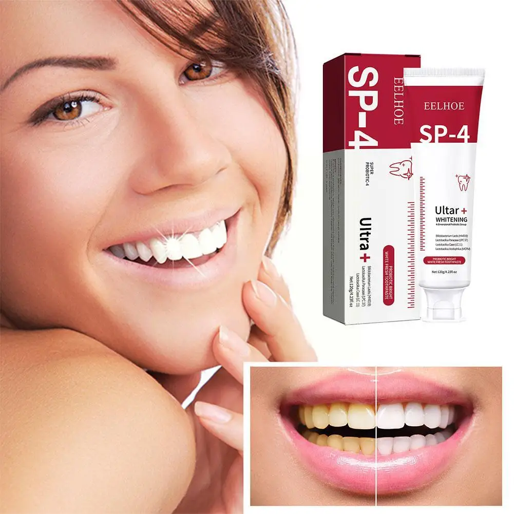 120g SP-4 Probiotic Whitening Shark Toothpaste Teeth Toothpaste Whitening Oral Breath Fresh Toothpaste Care Prevents Plaque U4H0