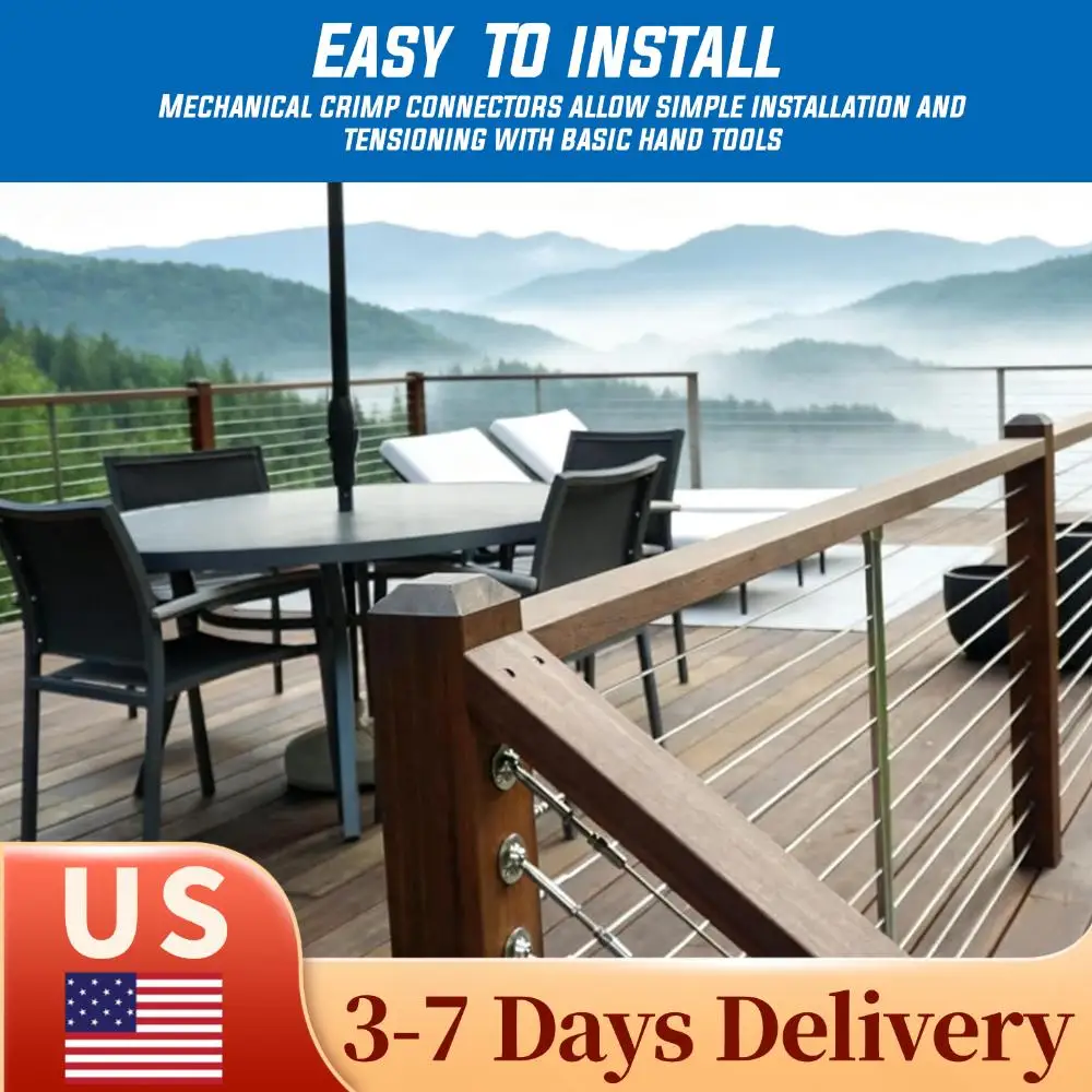 

Комплект фурнитуры для кабельных ограждений из нержавеющей стали: натяжители C0981-1004 (10 шт.) и поворотные концевики C0981-S104 (10 шт.) для деревянных столбов