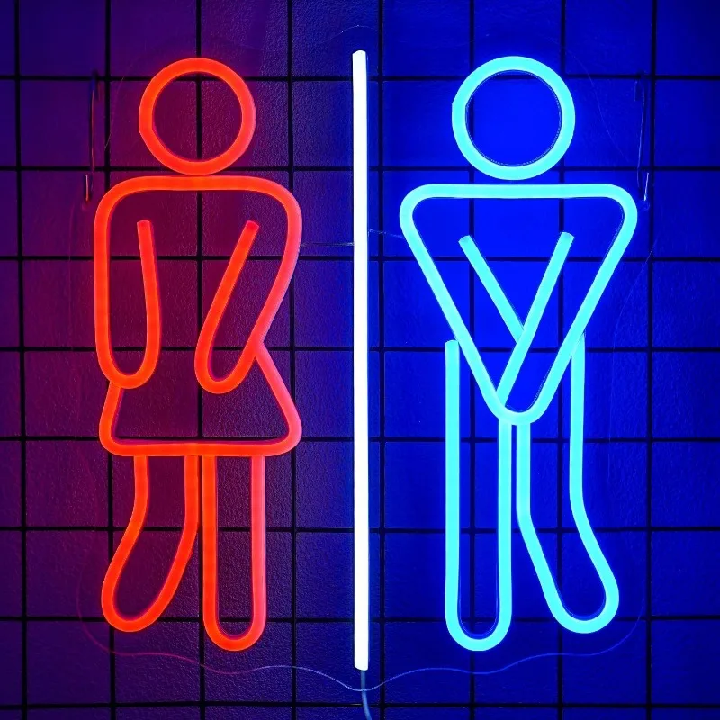 XM Bathroom Neon for Wall Decoration Toilet Neon Dimmable Toilet USB Power Red Blue Neon for Bathroom Bathroom Bedroom Bar