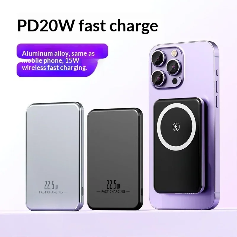 Magnetic chargi10000mAh capacity mobile power bank 120W wireless fast charger for iPhone for Samsung for Xiaomi portable battery