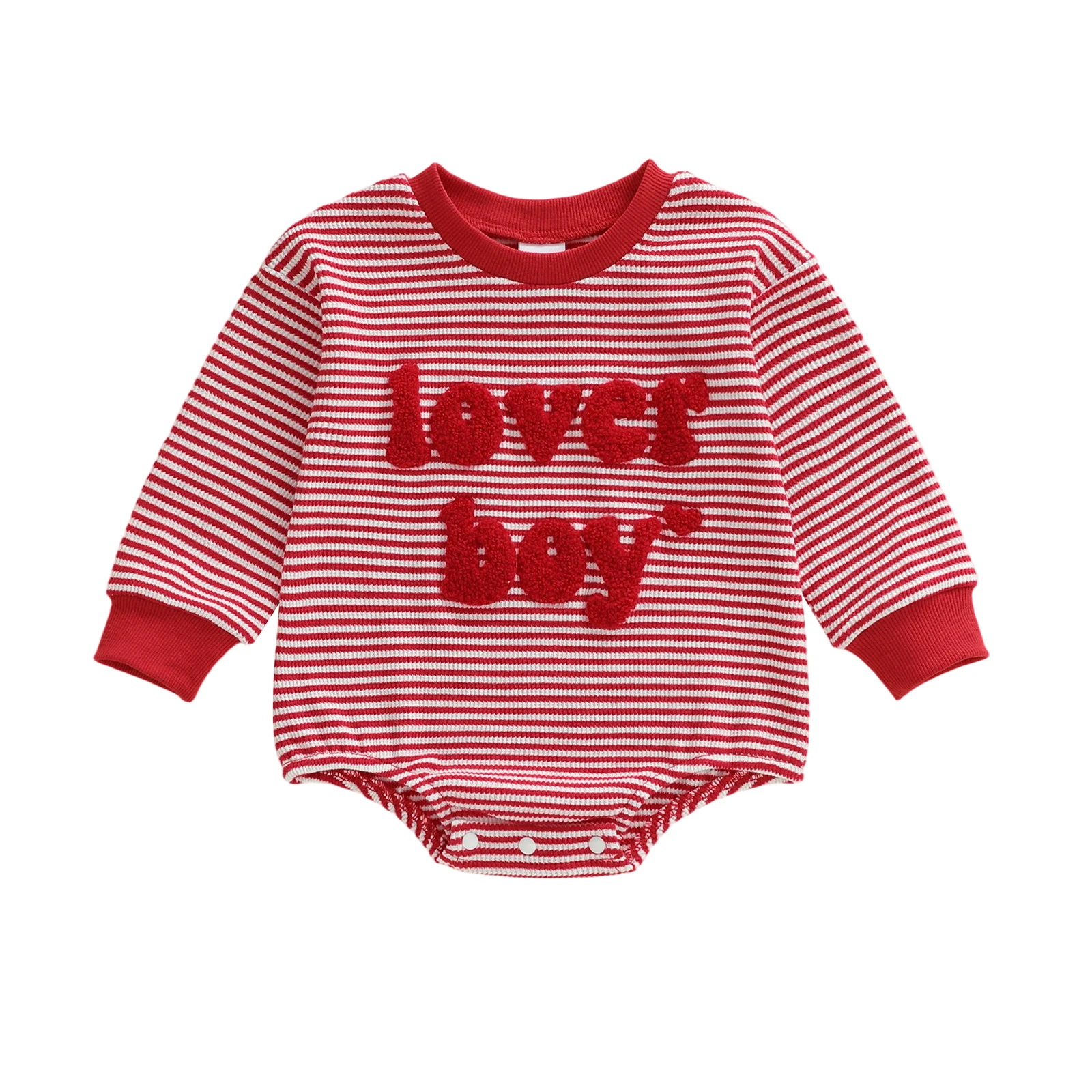 

Осенний комбинезон для маленьких мальчиков, удобный полосатый комбинезон с круглым вырезом и длинными рукавами и вышивкой букв