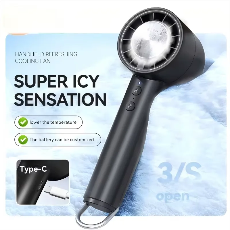 Ventilador de carga USB silencioso con pantalla Led de alta velocidad, ventilador pequeño de mano, refrigeración, aire acondicionado portátil