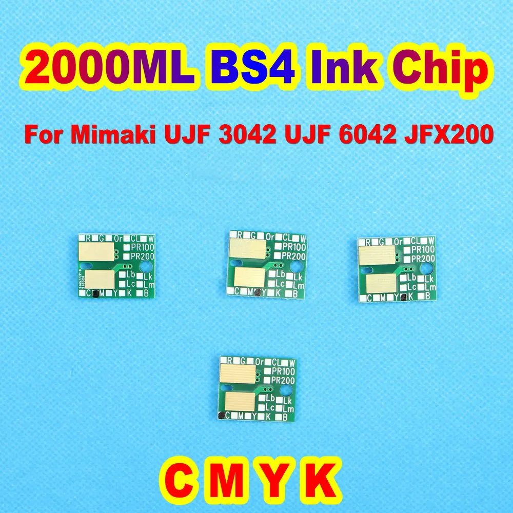 

Disposable BS4 Cartridge Ink Chip BS4K BS4C BS4M BS4Y Ic For MIMAKI Printer 2L BS 4 Ink Chip Ic BS4 For UJF 3042 UJF 6042 JFX200