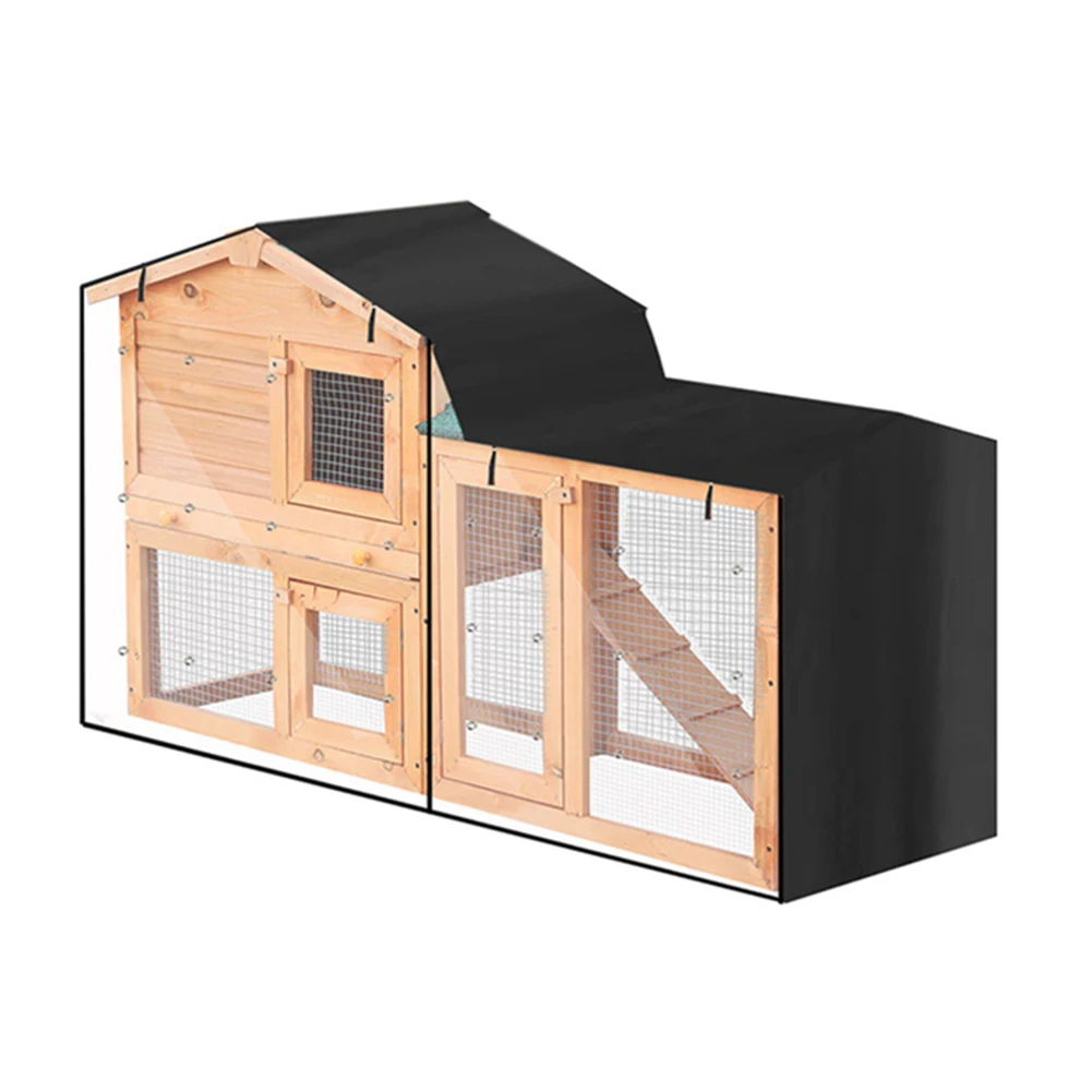 

Weatherproof Triangle Rabbit Hutch Cover for Indoor and Outdoor Use 210D Oxford Fabric With Adjustable String Hem