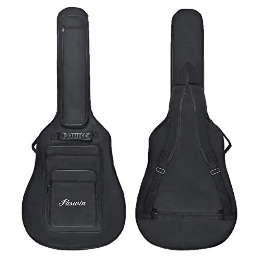 

41 Inch Acoustic Guitar Padded Gig Bag with 6 Pockets Pick Sampler and Guitar Strap