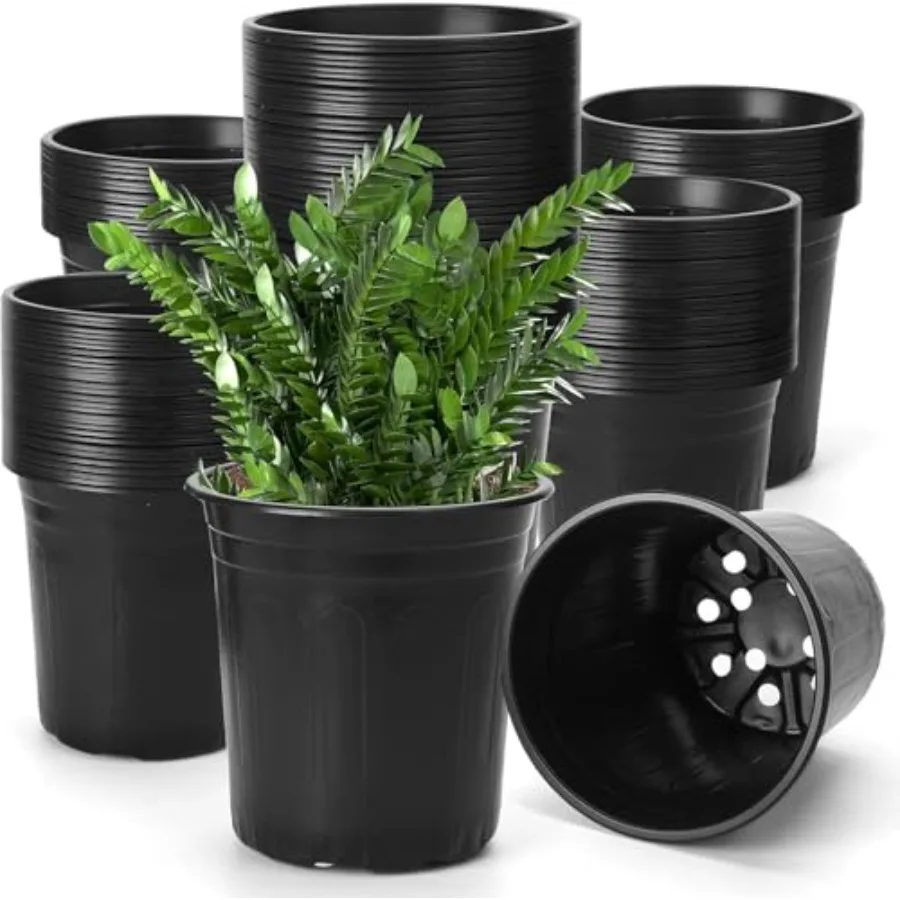 

0Pack Plant Nursery Pots, Thickened Soft Plastic Seedling Starter Pots, Plastic Plant Container with Drainage Hole for Indoor O