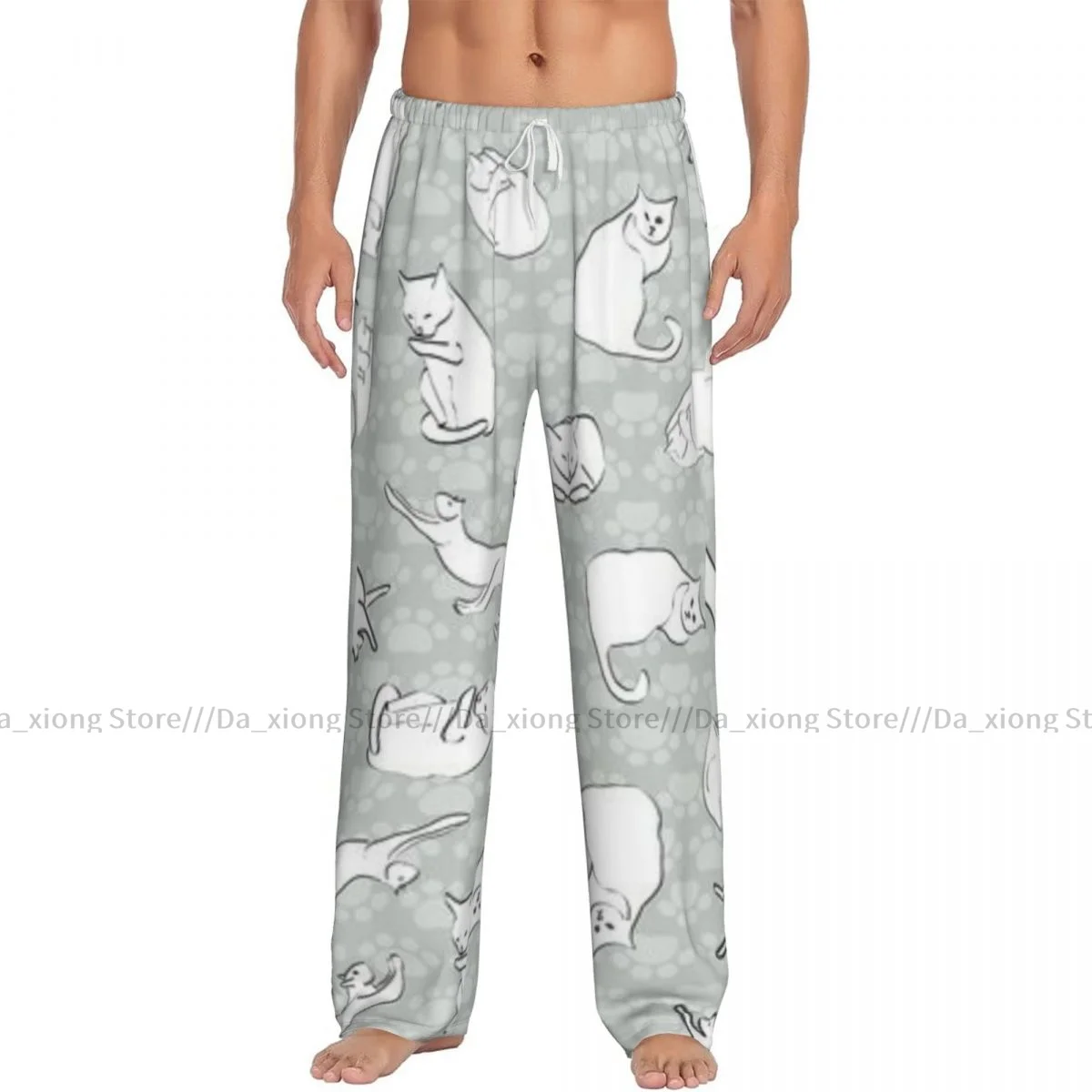 Cats Background Mens Pajamas Pyjamas Pants Lounge Pants Sleep Bottoms