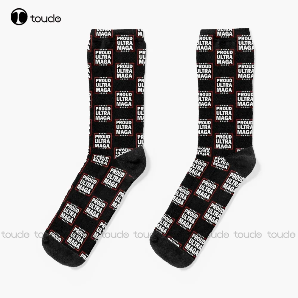 Ultra Maga Proud Ultra-Maga Socks Trump 2024 White Soccer Socks 360° Digital Print Design Cute Socks Christmas Gift New Popular