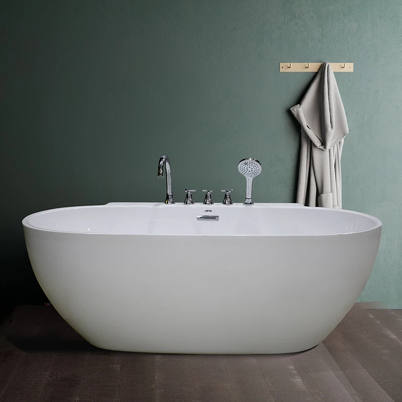 Contemporary Custom Large Deep Soaking Freestanding Bathroom Standing Acrylic Corner Bathtub Bath Tub