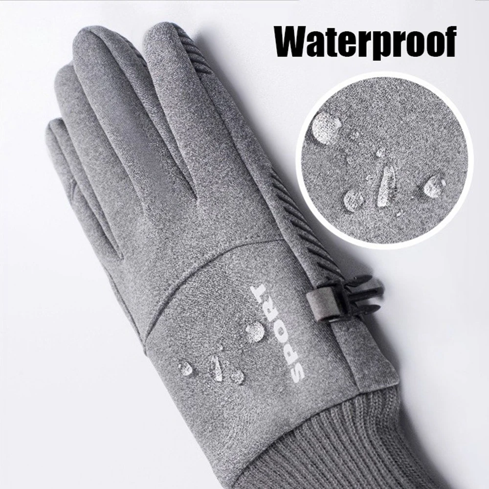 

Winter Black Sports Gloves Full Finger Waterproof Thermal Touchscreen for Cycling Running Motorcycle Ski Outdoor Activities