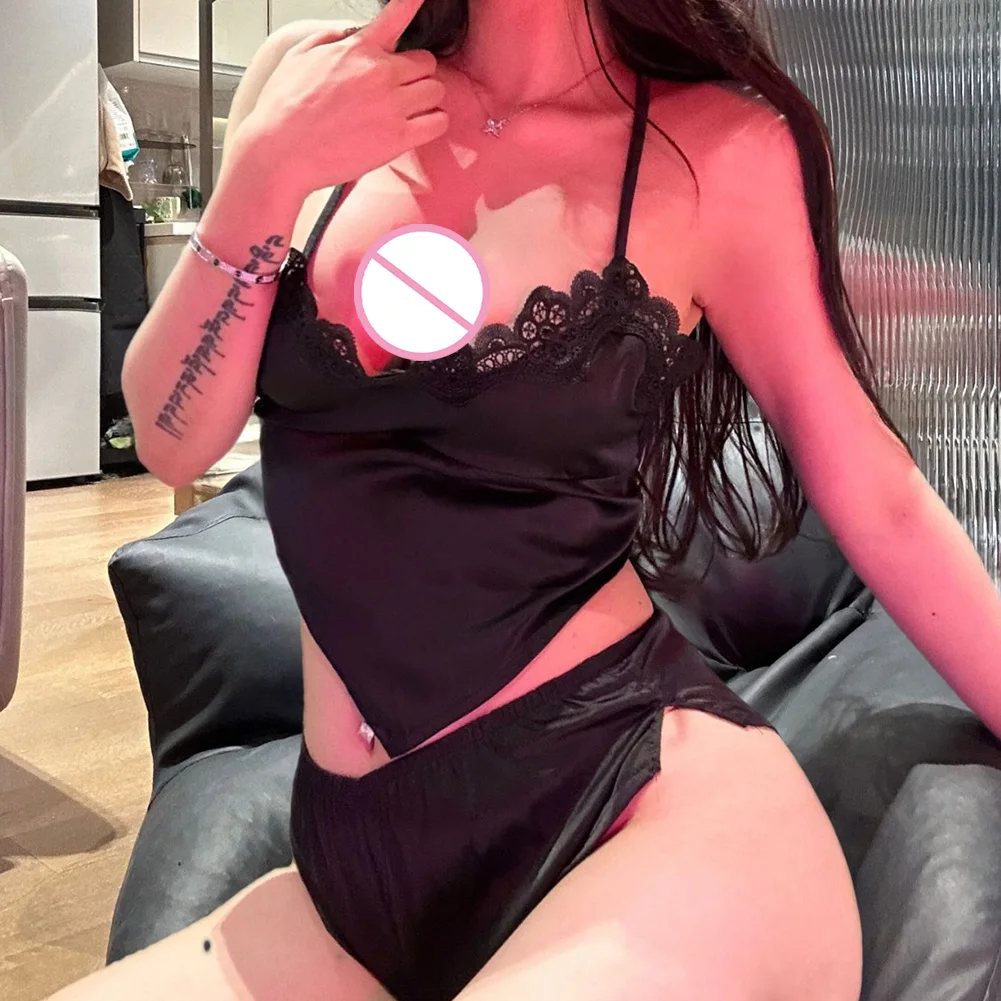 

For Sleep For Home Shorts Set See Through Pajamas Home Sleepwear White Home Hotel Sleepwear Solid Color Pattern