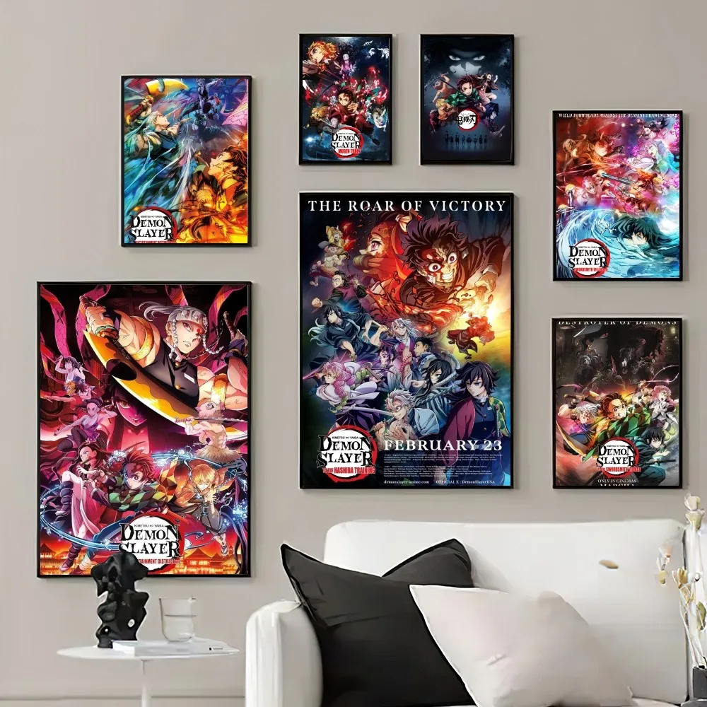 Anime D-Demon Slayer Kimetsu No Yaiba To the Hashira Training  Poster Prints Wall Pictures Living Room Home Decoration Small